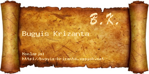 Bugyis Krizanta névjegykártya